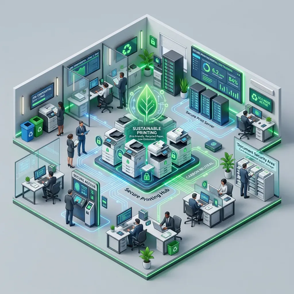 Corporate environment showcasing efficiency